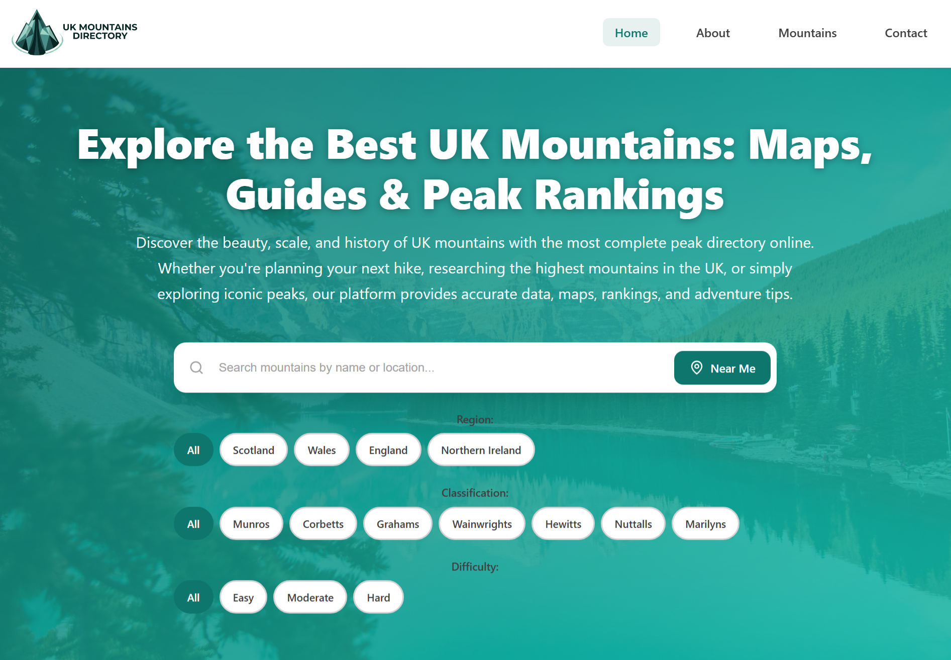 UK Mountains Directory website